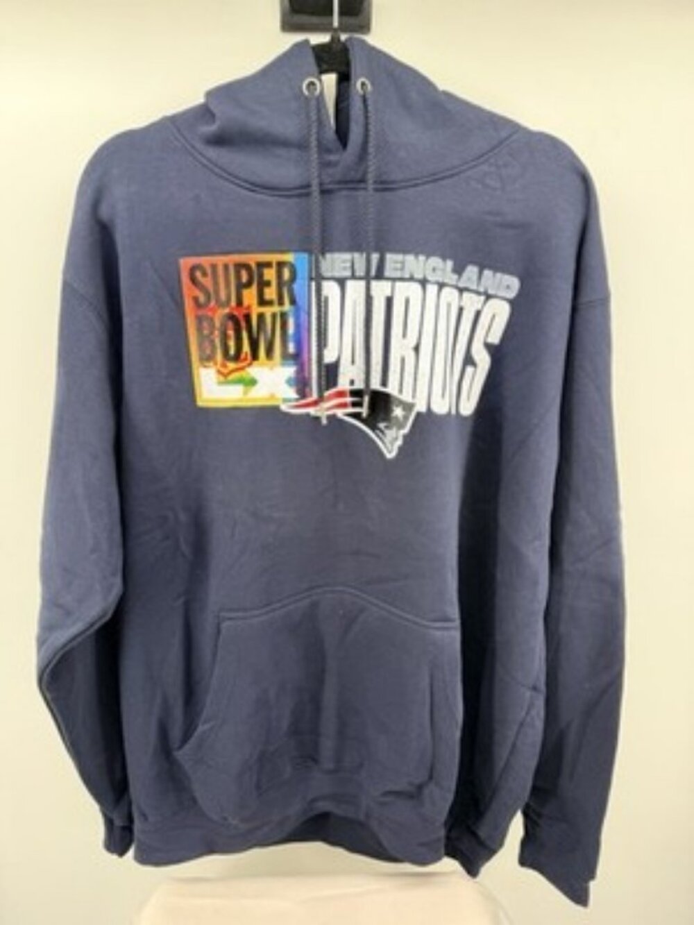 New England Patriots Super Bowl LIX Pullover Hoodie Navy Blue NFL Adult
